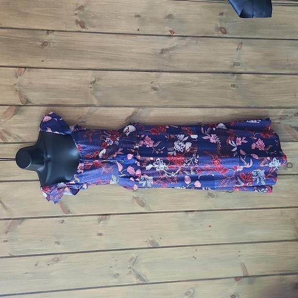 Sophia Vergara Sweetheart Midi Dress Size Small Floral - Picture 4 of 9